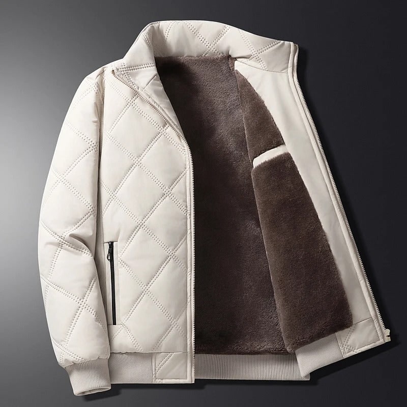 Men's Winter Jackets with Diamond Quilted Exterior and Fleece Lining - Image 12
