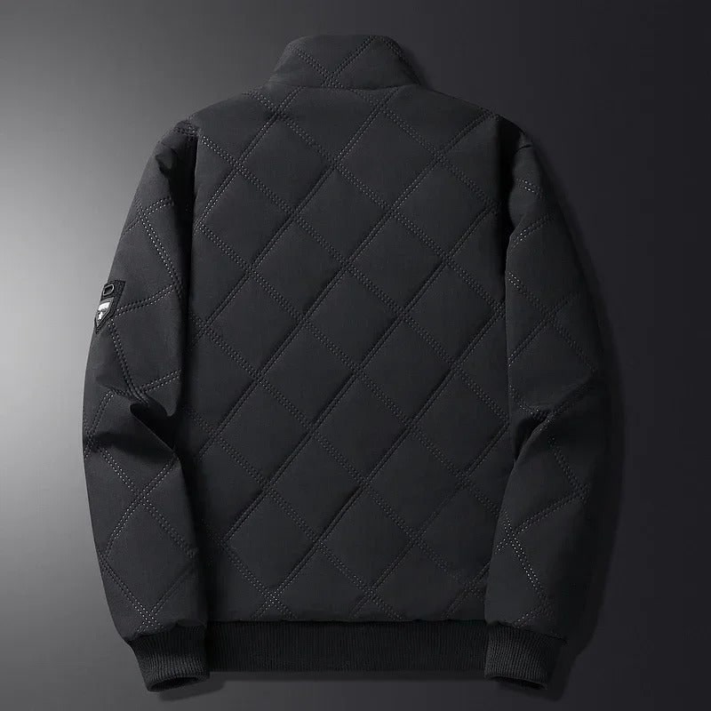 Men's Winter Jackets with Diamond Quilted Exterior and Fleece Lining - Image 4