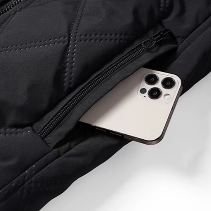 Men's Winter Jackets with Diamond Quilted Exterior and Fleece Lining - Image 8