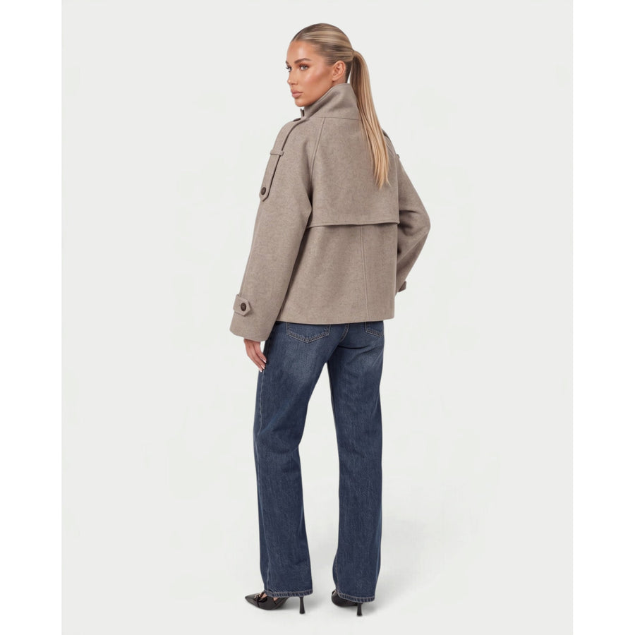 The High-Collar Cape Coat