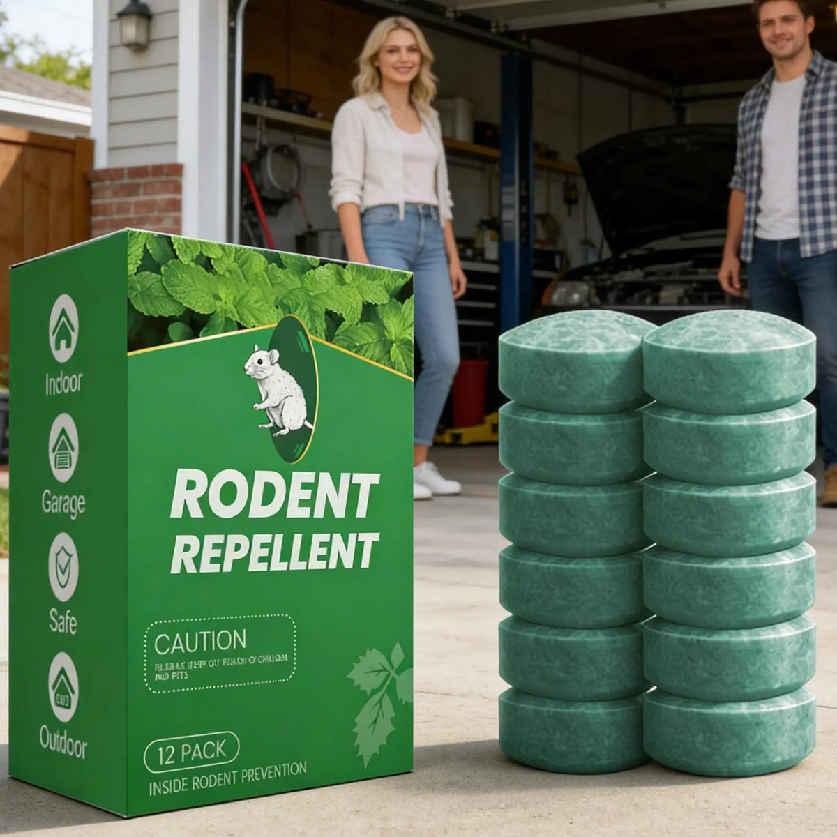 Mice and Rodent Repellent with Peppermint Oil Natural Deterrent Tablets 12-Pack - Image 2