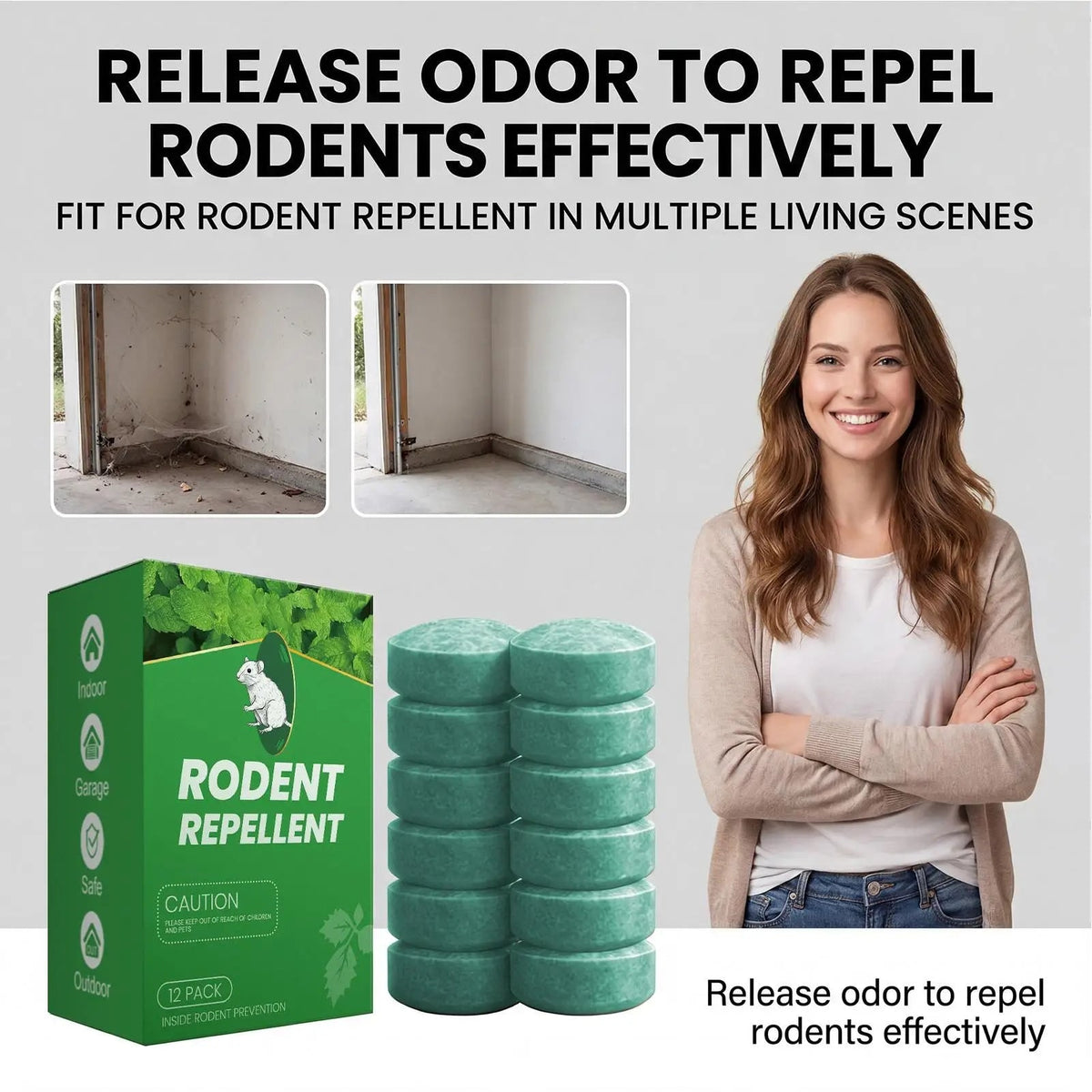 Mice and Rodent Repellent with Peppermint Oil Natural Deterrent Tablets 12-Pack - Image 5