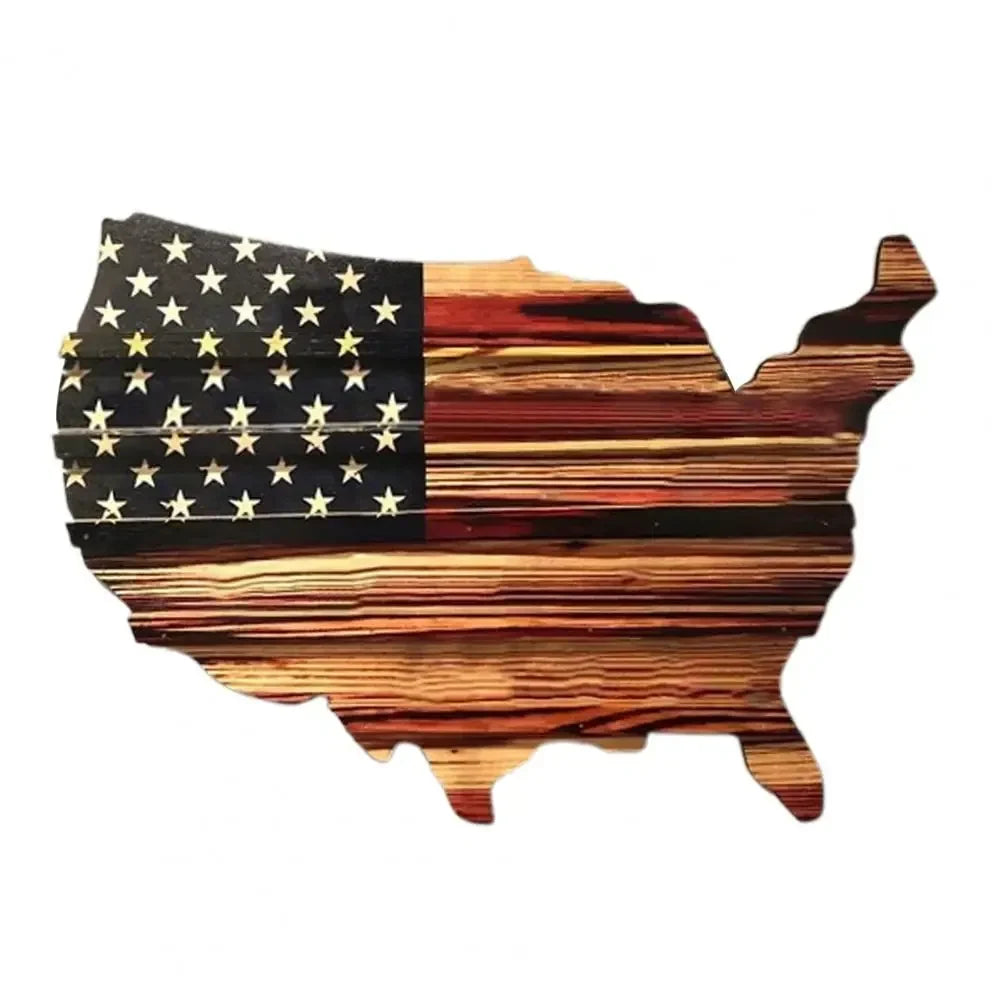 Military Coin Display Holder with Rustic Wood Usa Map and American Flag Design for Challenge - Image 1