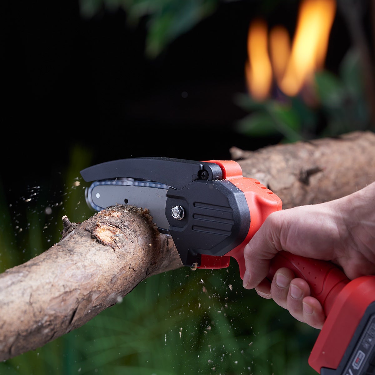 Mini Chainsaw Battery Powered Cordless Rechargeable Portable Handheld Metal - Image 8