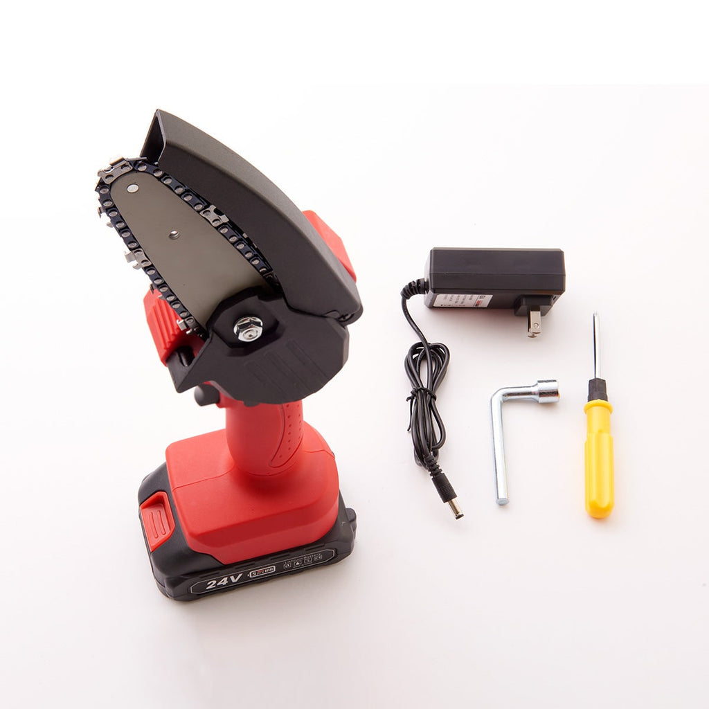 Mini Chainsaw Battery Powered Cordless Rechargeable Portable Handheld Metal - Image 9