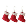 Mini Christmas Stockings Knitted with Cable Knit and White Cuff - Image 4