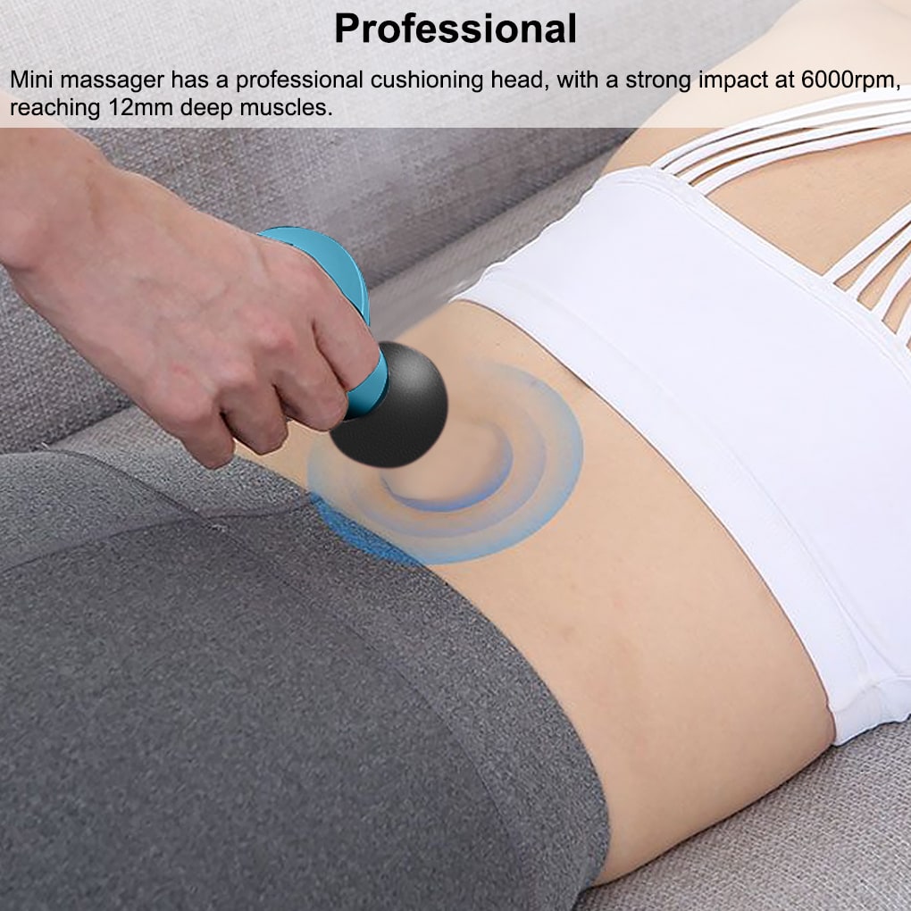 Mini Deep Tissue Portable Massage Gun with Handheld Foam Head and USB Rechargeable Battery - Image 5
