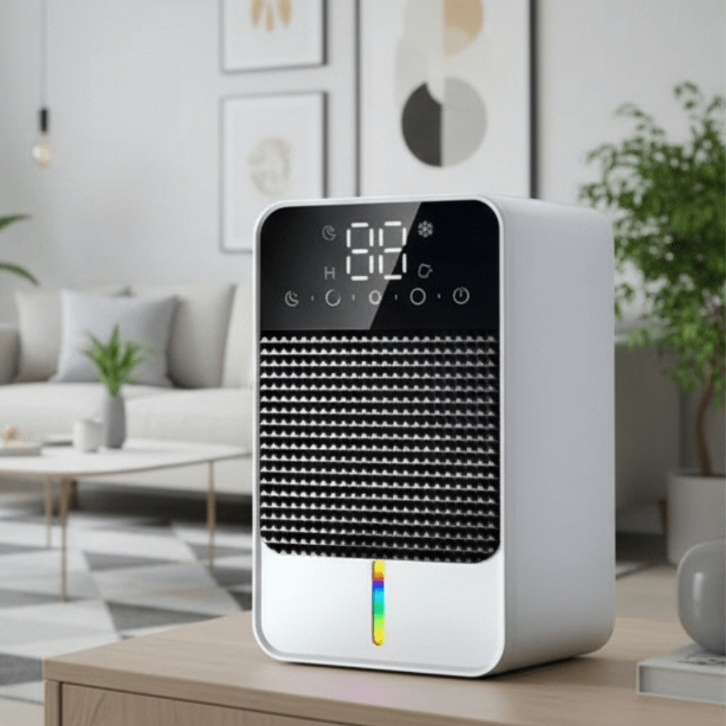 Mini Portable Dehumidifier for Bathroom and Bedroom with LED Touch Display and 1500ml Tank - Image 1