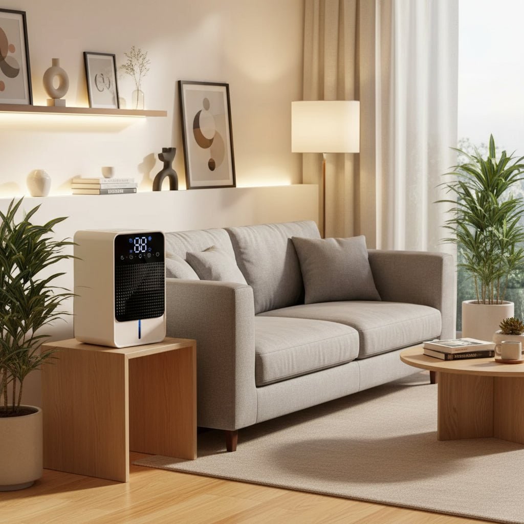 Mini Portable Dehumidifier for Bathroom and Bedroom with LED Touch Display and 1500ml Tank - Image 4