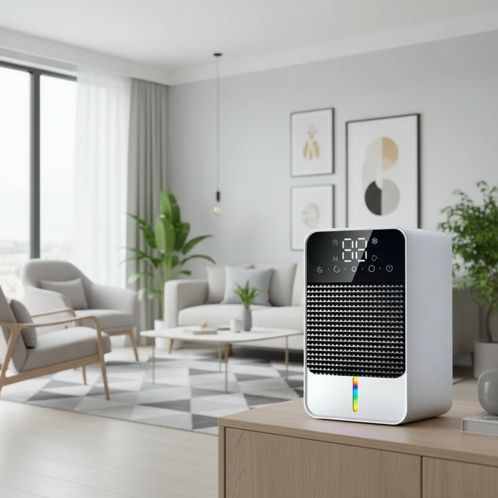 Mini Portable Dehumidifier for Bathroom and Bedroom with LED Touch Display and 1500ml Tank - Image 6