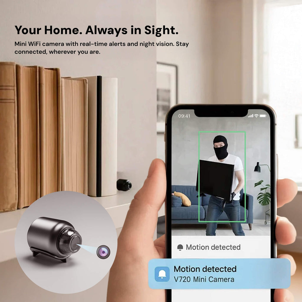 Mini Security Camera for House with Wireless Indoor System Night Vision and Motion Detection - Image 2