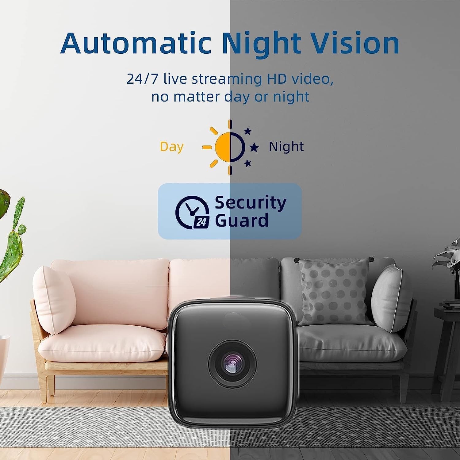 Mini Security Camera Spy Night Vision Wireless Rechargeable Portable Small Wifi - Image 3