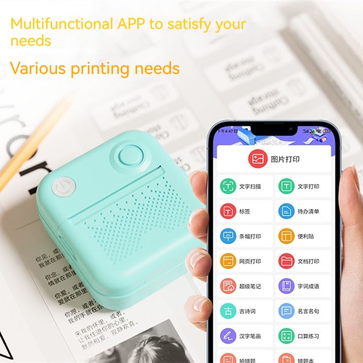 Mini Thermal Printer with Bluetooth for Direct Label and Receipt Printing Sticker - Image 9
