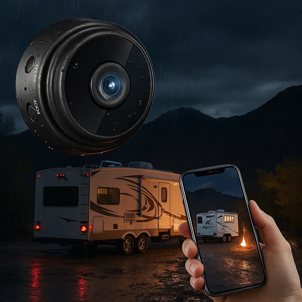Mini Wireless Security Camera with Compact Magnetic Rotating Stand and Night Vision - Image 1