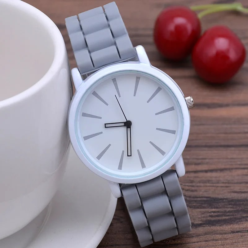 Minimalist Watch with 20 Mm Silicone Strap and Textured Band for Everyday Wear Moon Phase - Image 1