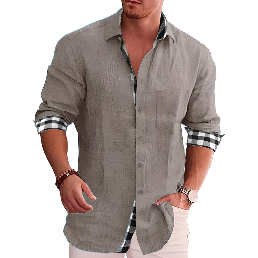 Modern Casual Long Sleeve Shirt for Men — alternative angle
