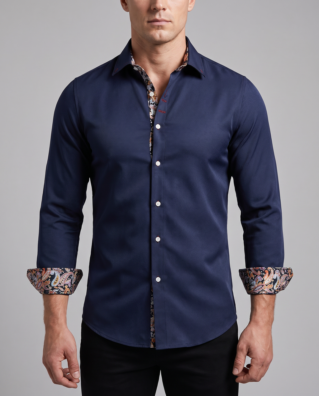 Modern Long Sleeve Casual Shirt for Men — detail view