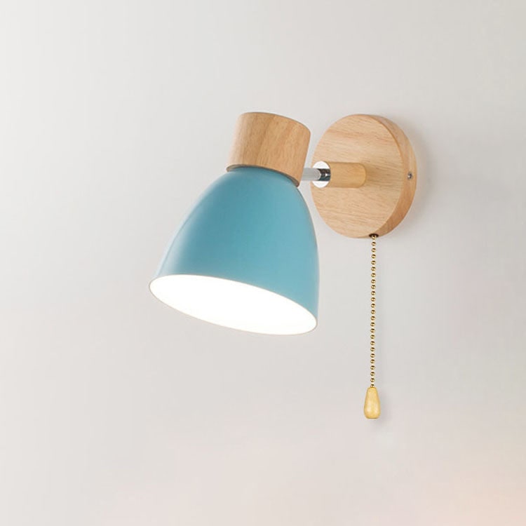 Modern Wall Sconce Light Adjustable Swivel Arm Wood Metal Shade Bedside - Image 25