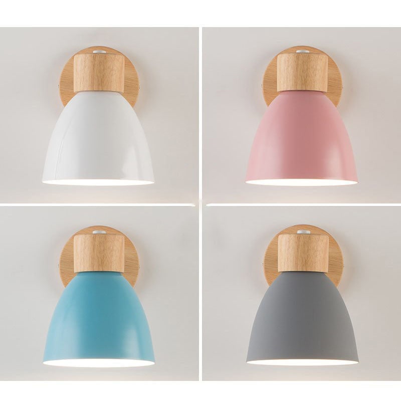 Modern Wall Sconce Light Adjustable Swivel Arm Wood Metal Shade Bedside - Image 29