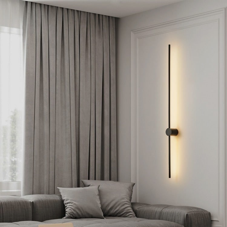 Modern Wall Sconce Light Contemporary Linear LED Backlit Metal Matte Black - Image 3