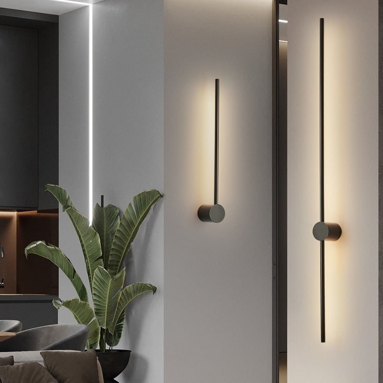 Modern Wall Sconce Light Contemporary Linear LED Backlit Metal Matte Black - Image 4