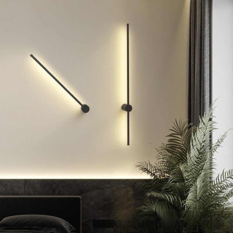 Modern Wall Sconce Light Contemporary Linear LED Backlit Metal Matte Black - Image 5