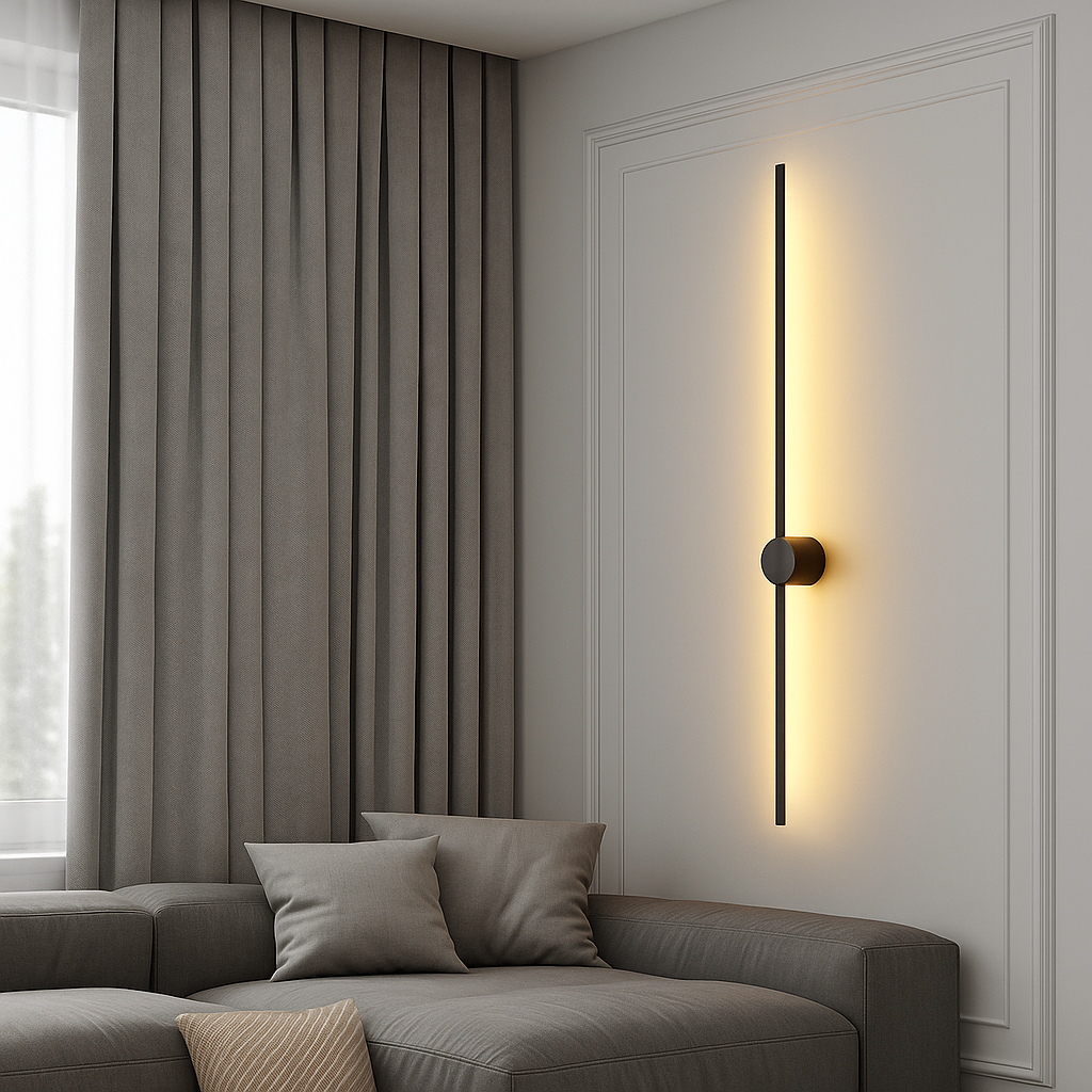 Modern Wall Sconce Light Contemporary Linear LED Backlit Metal Matte Black - Image 6