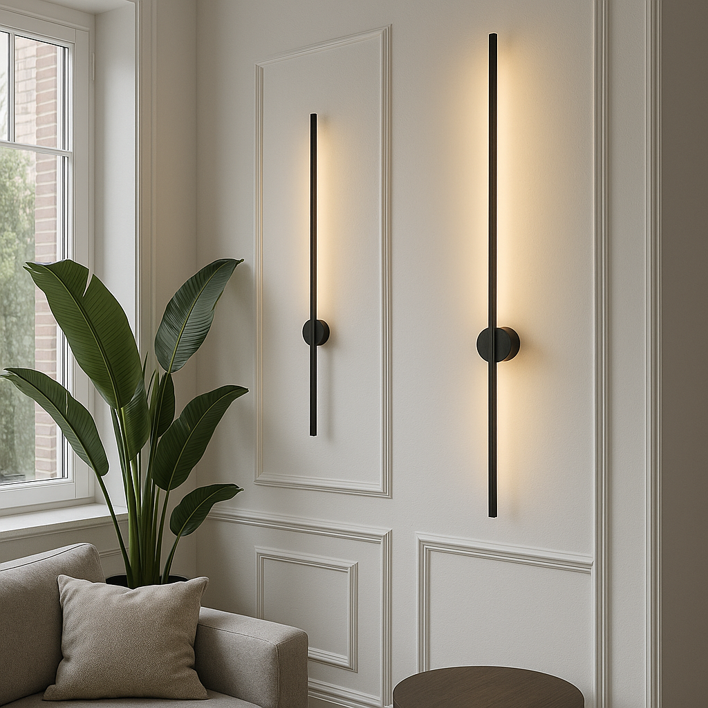 Modern Wall Sconce Light Contemporary Linear LED Backlit Metal Matte Black - Image 7
