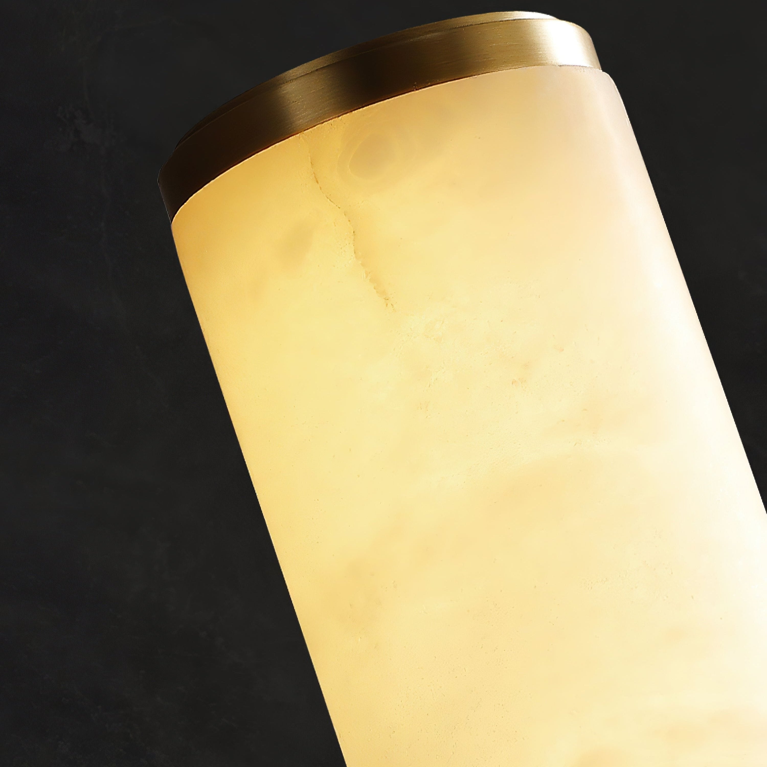 Modern Wall Sconce Light Hardwired Cylindrical Marbled Resin Minimalist Brushed Gold - Image 10