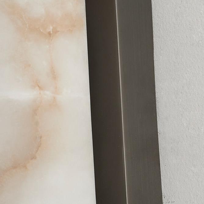 Modern Wall Sconce Light Hardwired Cylindrical Marbled Resin Minimalist Brushed Gold - Image 14