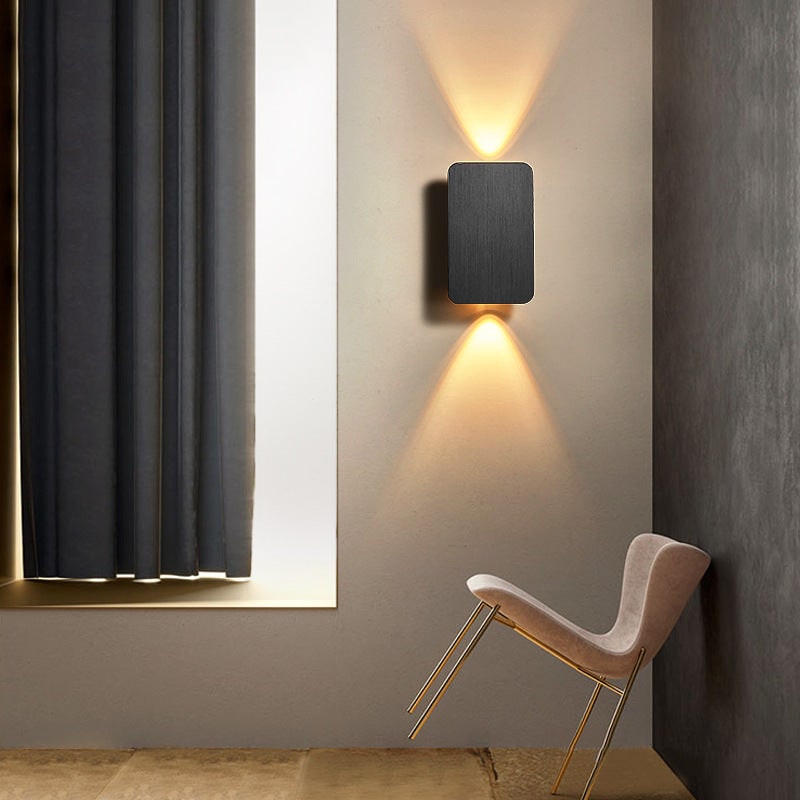 Modern Wall Sconce Light Mounted LED Metal Rectangular Up Down - Image 3