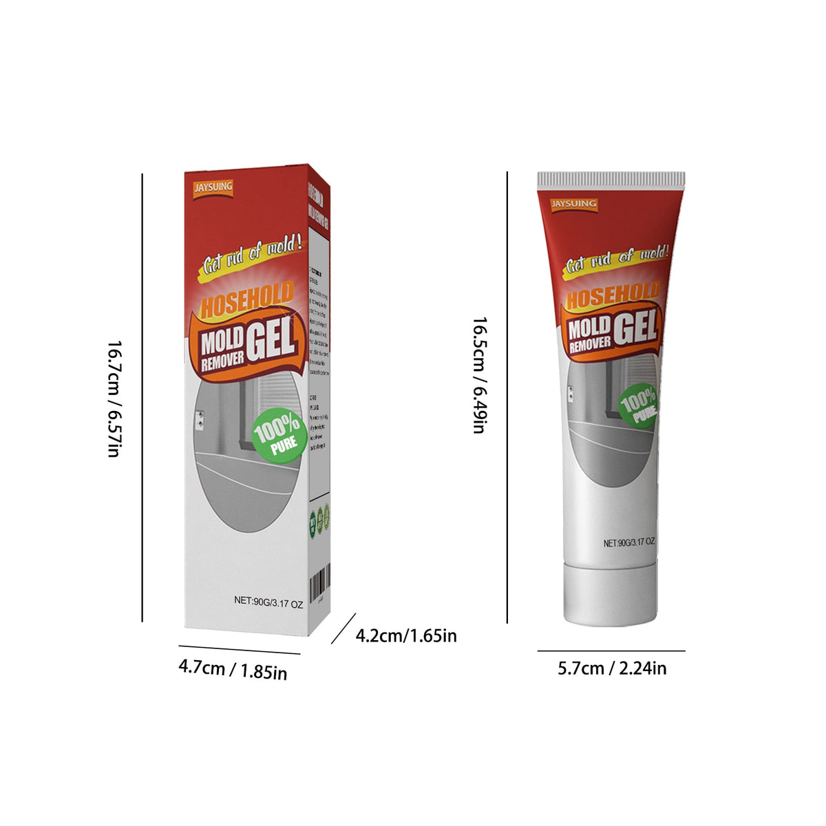 Mold and Mildew Remover Gel with Professional Applicator Nozzle for Grout Tile and Sink Edges - Image 2