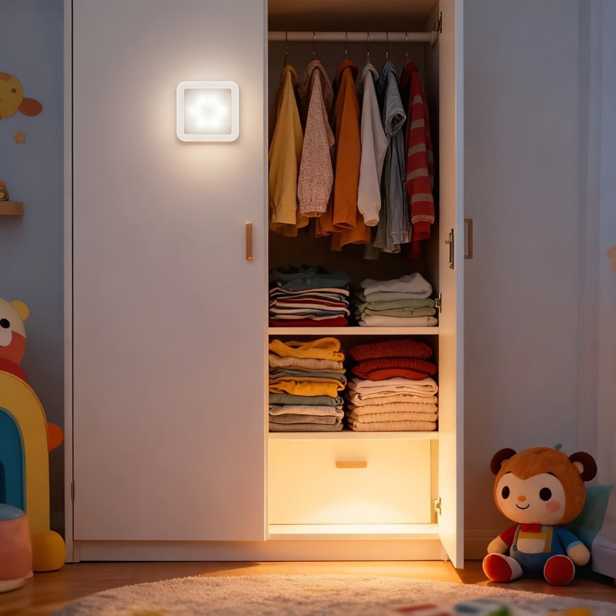 Motion Activated Night Light LED Sensor Battery Operated Wireless Powered - Image 2