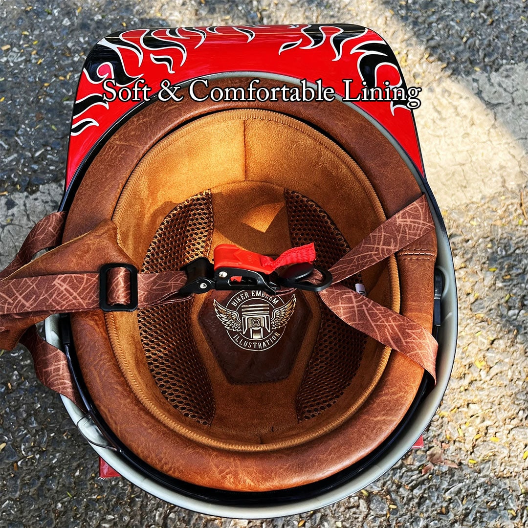 Motorcycle Half Helmet Retro Lightweight with Quick Release Buckle and Detachable Visor - Image 10