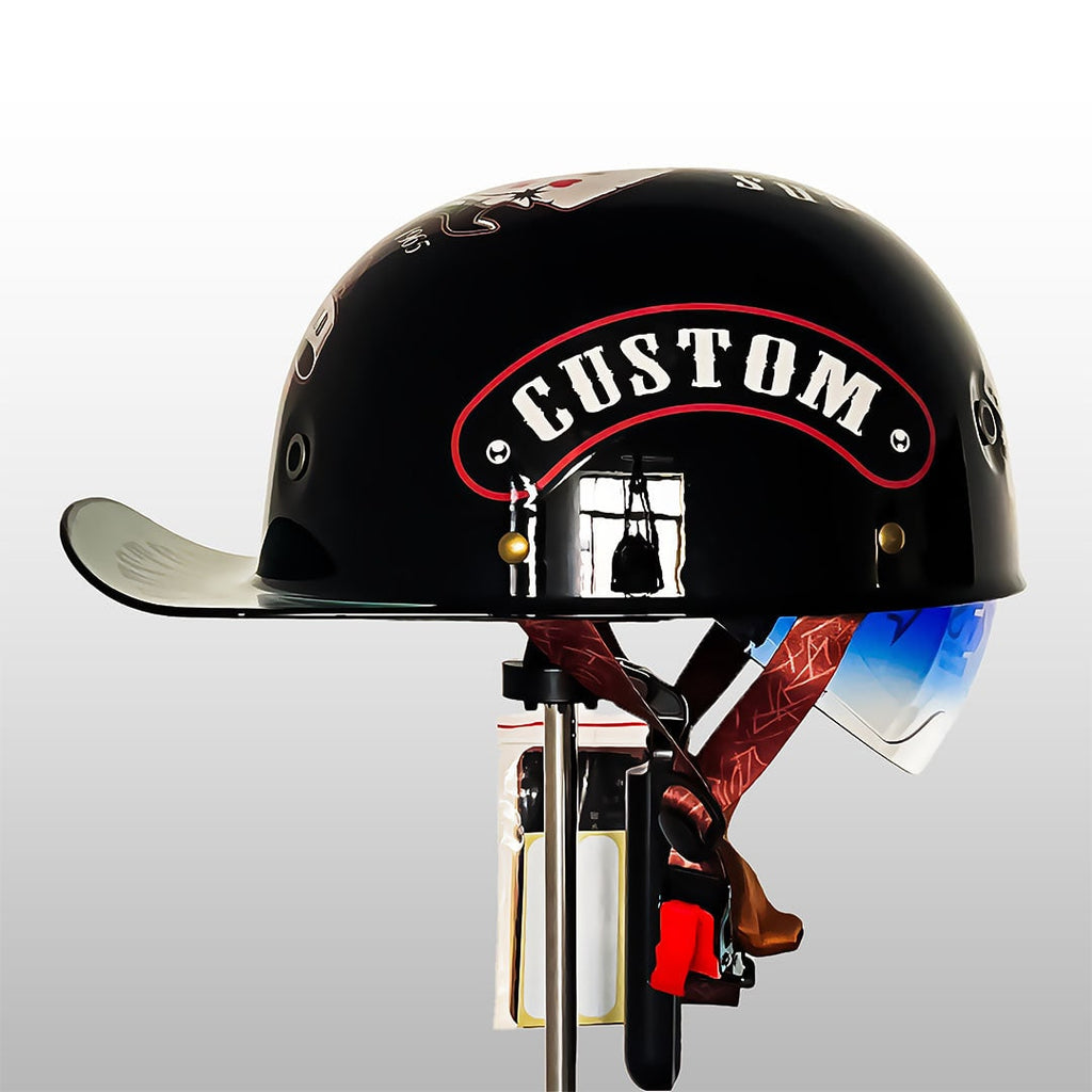 Motorcycle Half Helmet Retro Lightweight with Quick Release Buckle and Detachable Visor - Image 14