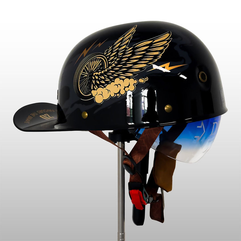 Motorcycle Half Helmet Retro Lightweight with Quick Release Buckle and Detachable Visor - Image 15