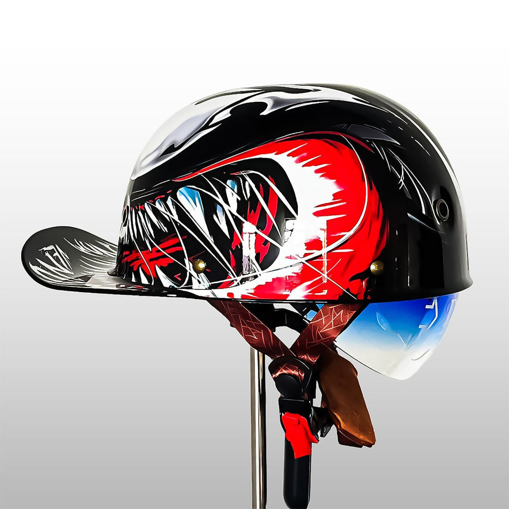 Motorcycle Half Helmet Retro Lightweight with Quick Release Buckle and Detachable Visor - Image 7