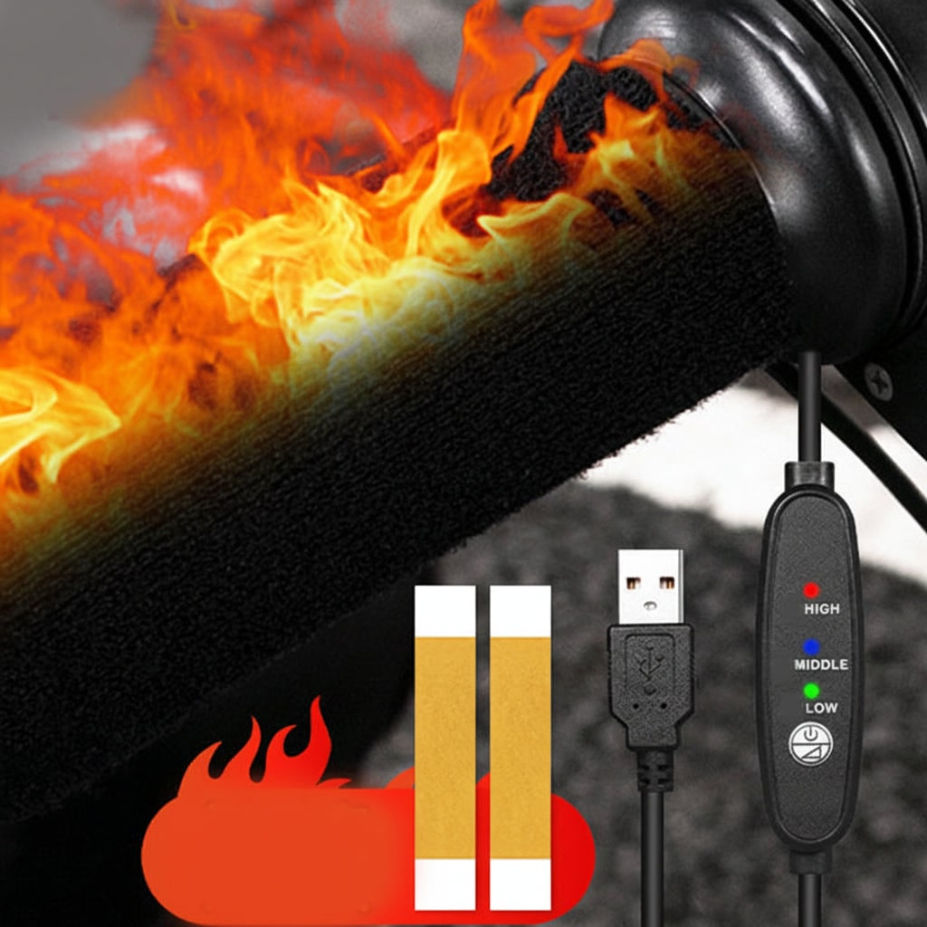 Motorcycle Heated Grips with USB Temperature Control and Non-Slip Fabric For A Dirt Bike - Image 8