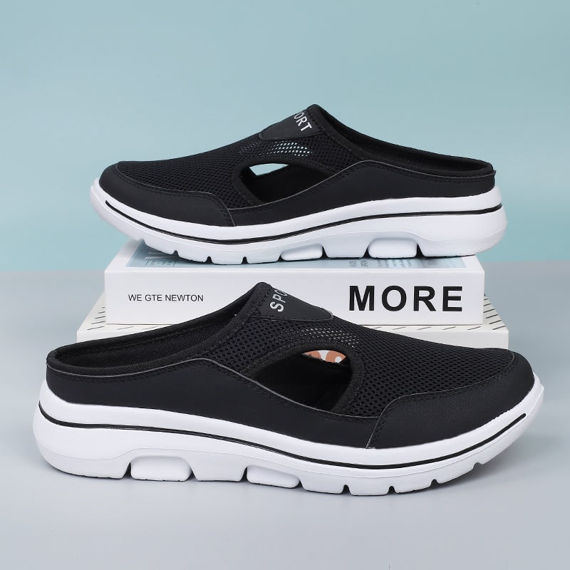 Mule Shoes Slip on Sneakers with Open Back Breathable Mesh and Cushioned Foam Sole - Image 1