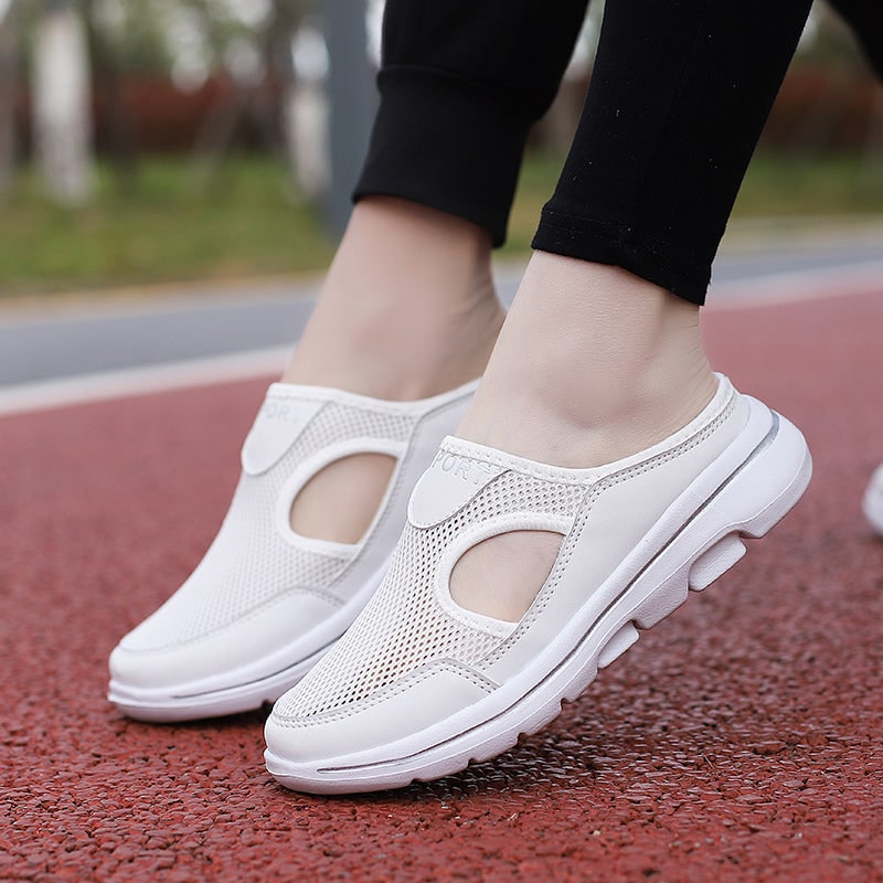 Mule Shoes Slip on Sneakers with Open Back Breathable Mesh and Cushioned Foam Sole - Image 12