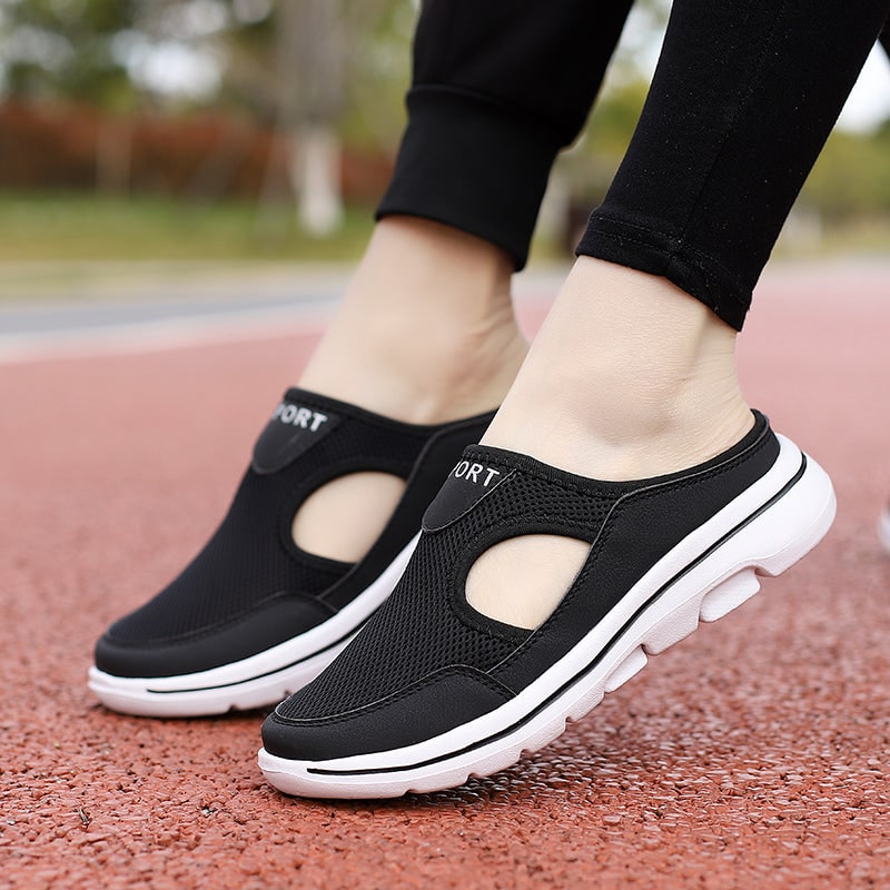 Mule Shoes Slip on Sneakers with Open Back Breathable Mesh and Cushioned Foam Sole - Image 6