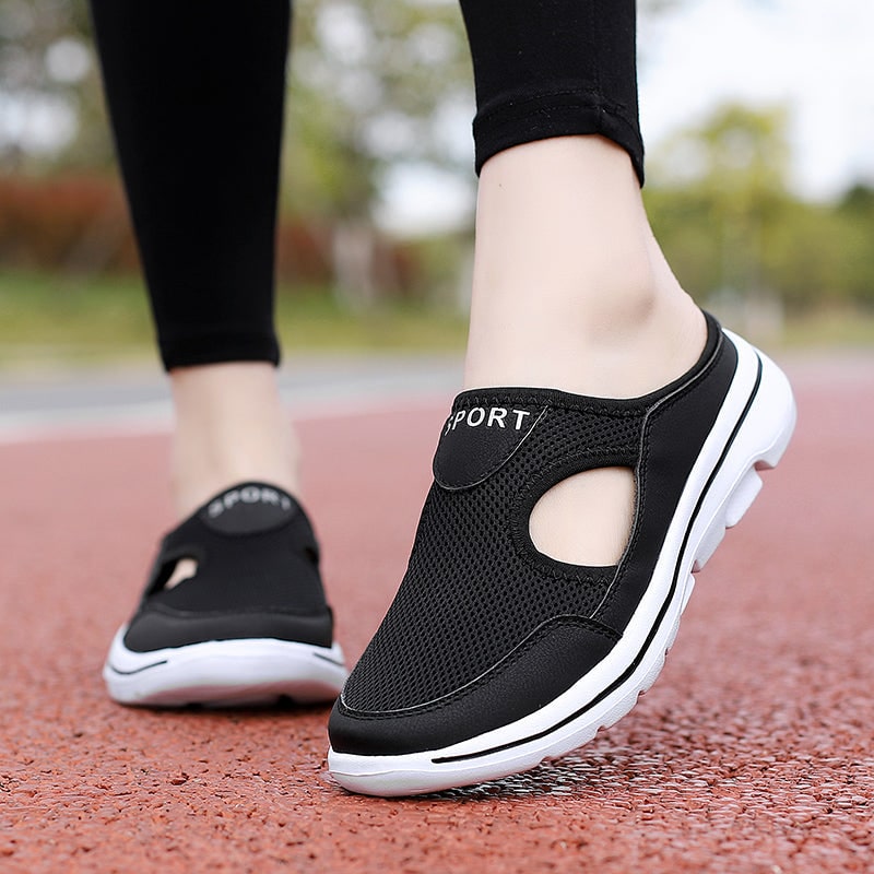 Mule Shoes Slip on Sneakers with Open Back Breathable Mesh and Cushioned Foam Sole - Image 8