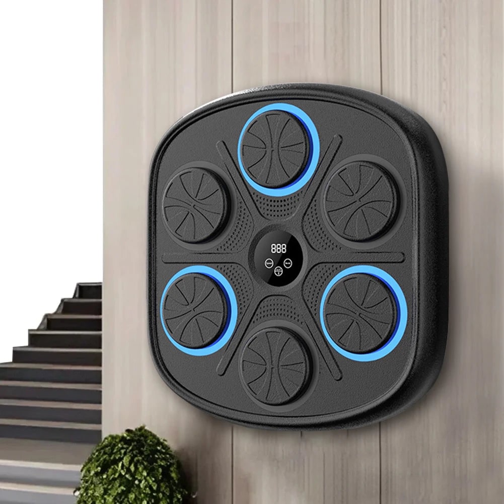 Music Boxing Machine Wall Mounted Electronic Target LED Lights 6 Pads Trainer - Image 1