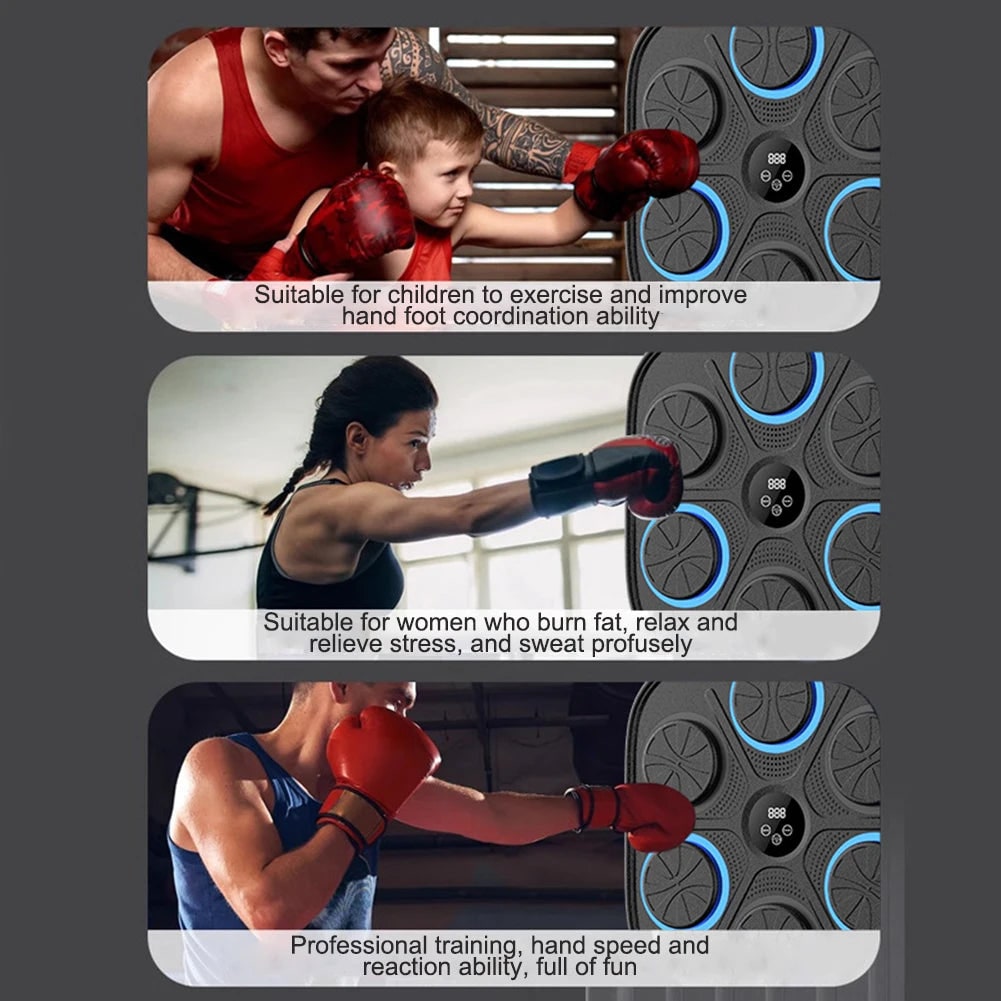 Music Boxing Machine Wall Mounted Electronic Target LED Lights 6 Pads Trainer - Image 2