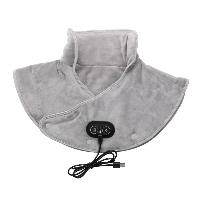 Neck Heating Pad Shoulder Heated Wrap USB Vibration Massage Fleece Ergonomic Powered - Image 1