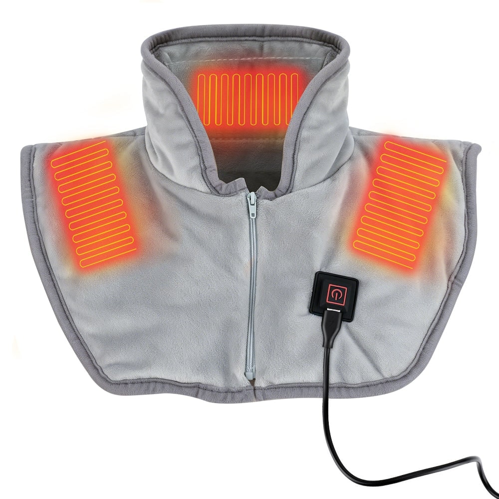 Neck Heating Pad with Electric Shoulder Wrap Wearable Fleece Collar and Usb-C Power - Image 3