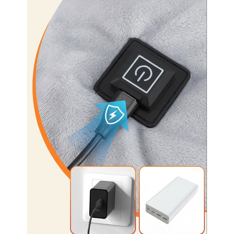 Neck Heating Pad with Electric Shoulder Wrap Wearable Fleece Collar and Usb-C Power - Image 4