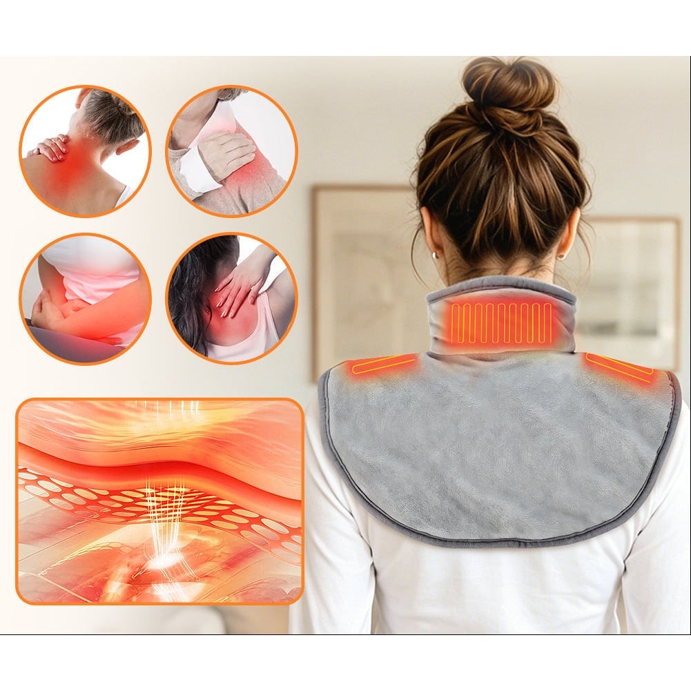 Neck Heating Pad with Electric Shoulder Wrap Wearable Fleece Collar and Usb-C Power - Image 5