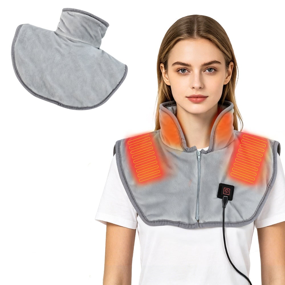 Neck Heating Pad with Electric Shoulder Wrap Wearable Fleece Collar and Usb-C Power - Image 8