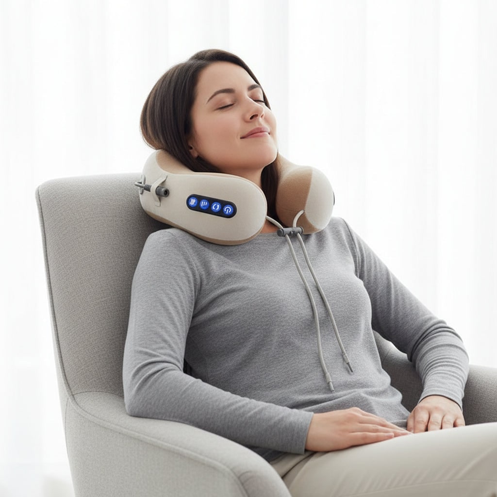 Neck Massager Pillow with Heat and Shoulder Support U-Shaped Electric Rechargeable Heated - Image 2
